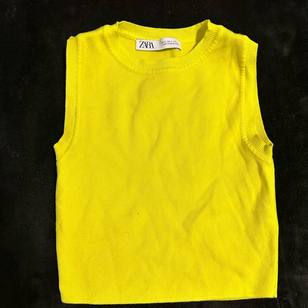 zara cropped knitted top